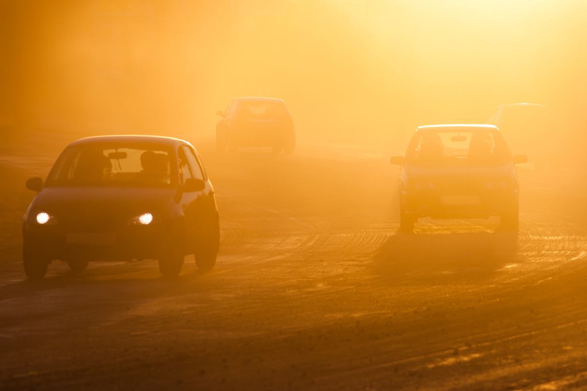 città piena di smog